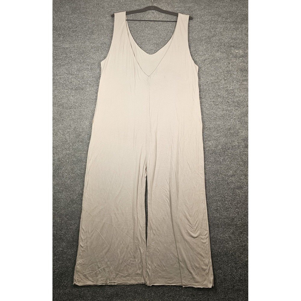 Lunya Pima Cotton Lounge Pajama Jumpsuit Size XL Taupe